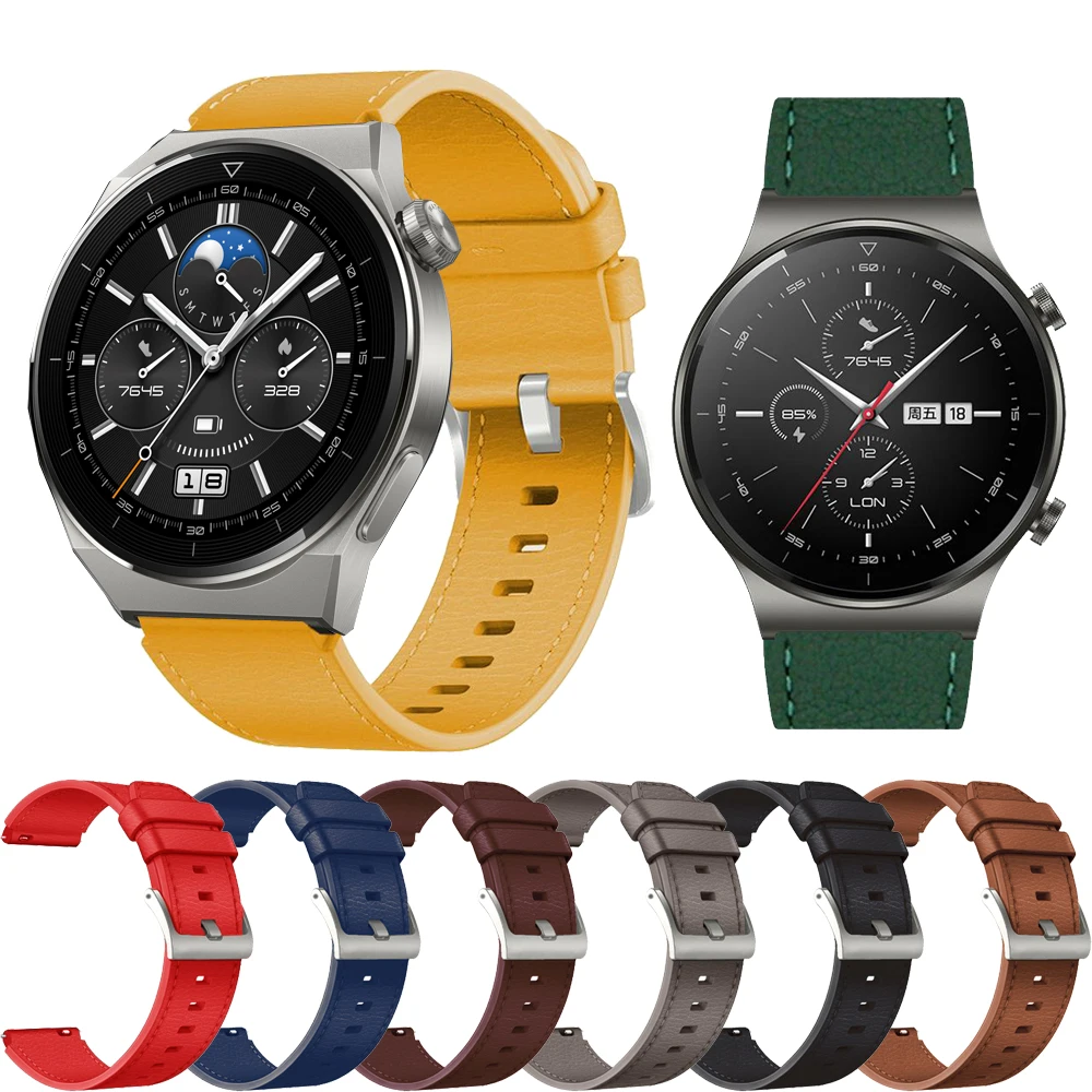 

Ремешок кожаный для Huawei Watch GT3 GT2 GT 3 2 Pro 46 мм, официальный браслет для смарт-часов Honor Magic2 46 мм, браслет на запястье, 22 мм