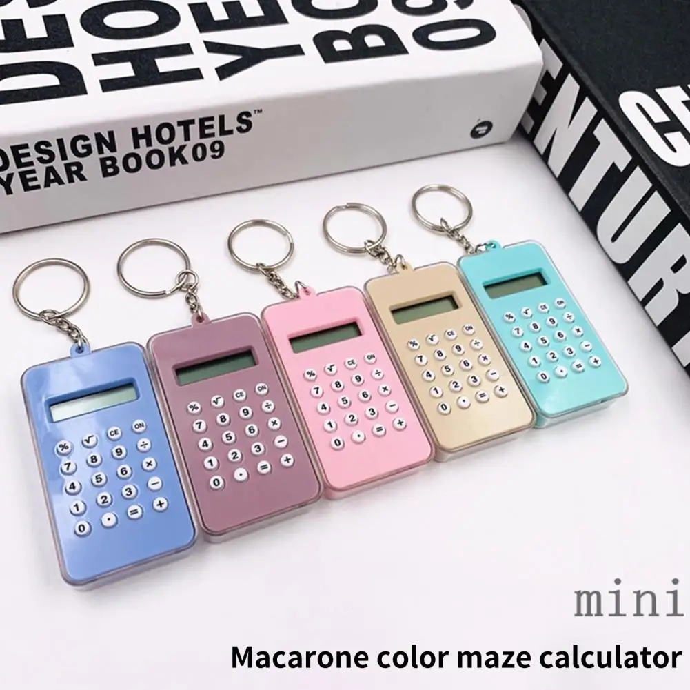 

Electronic Calculator with Keyring Labyrinth Design ABS Easy Carry Digital Display Small Calculator