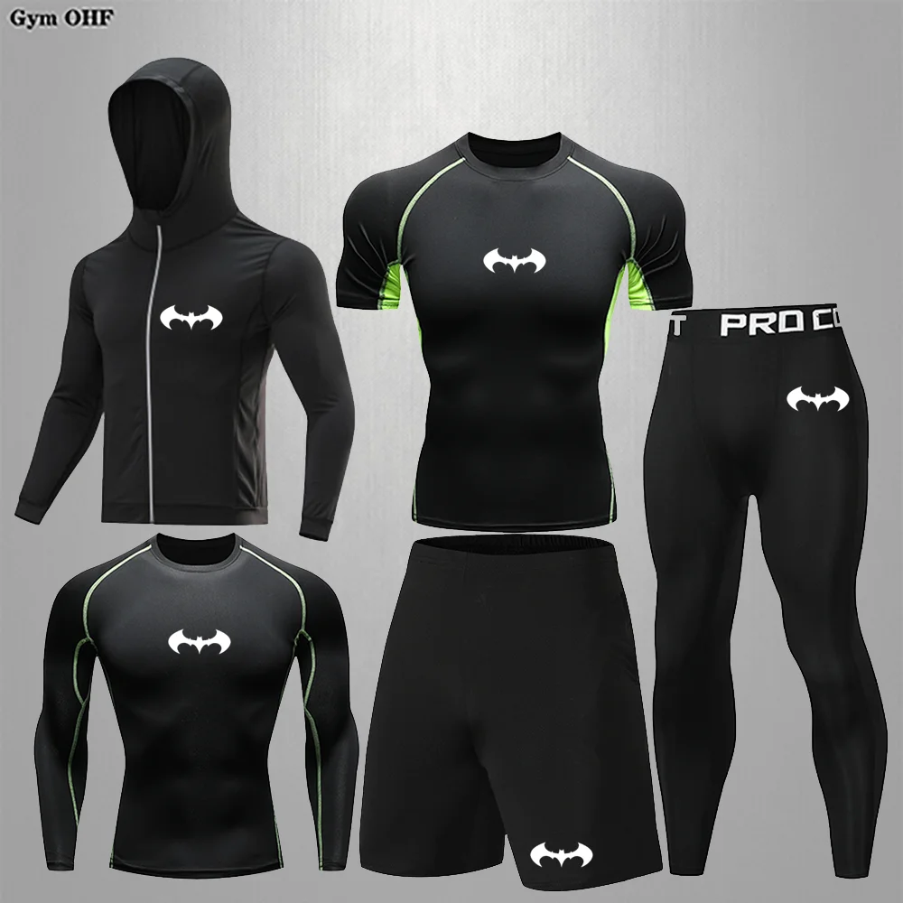 

Superhero Sport Suits Children Runing Compression T shirt Gym Fitness Jogging Training Rashguard Jiu Jitsu Bjj Kids' Sportwear