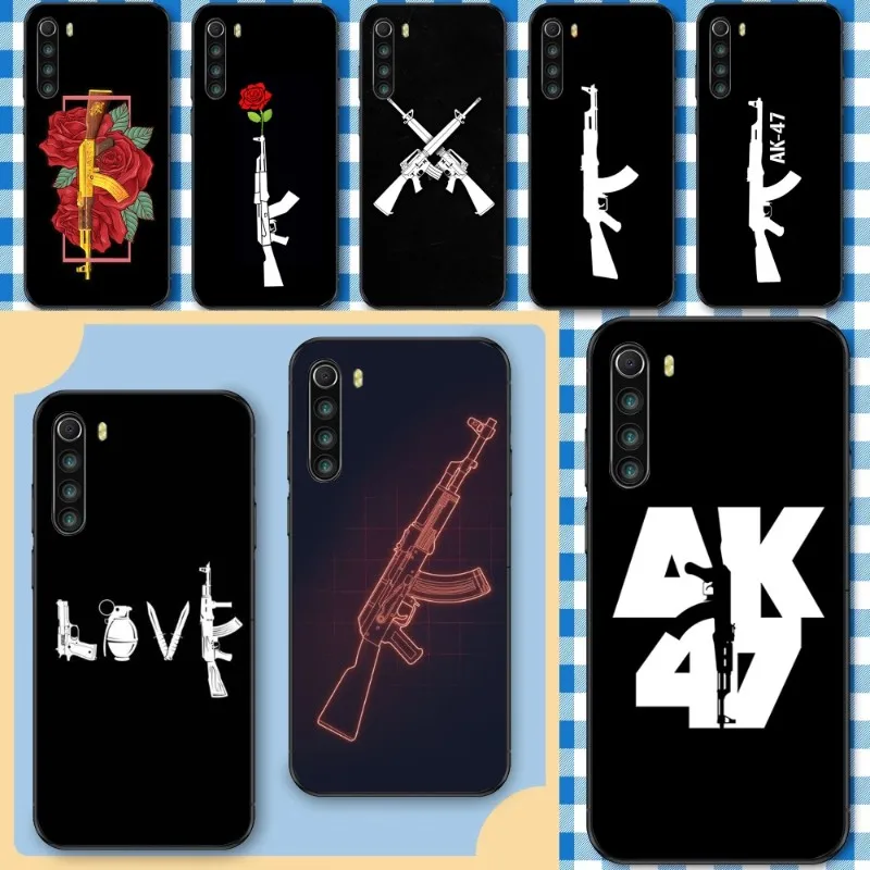 Чехол AK 47 Gun для телефона Xiaomi Redmi Note 11 10 9T 8 7 Pro 9 9A 9C 6 мягкий черный чехол |