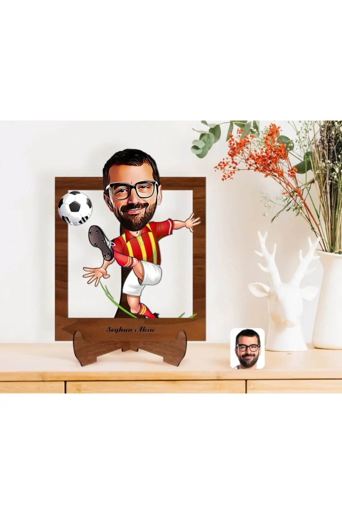 

Personalized Female Boss Cartoon Wooden Stand 3d Trinket-5