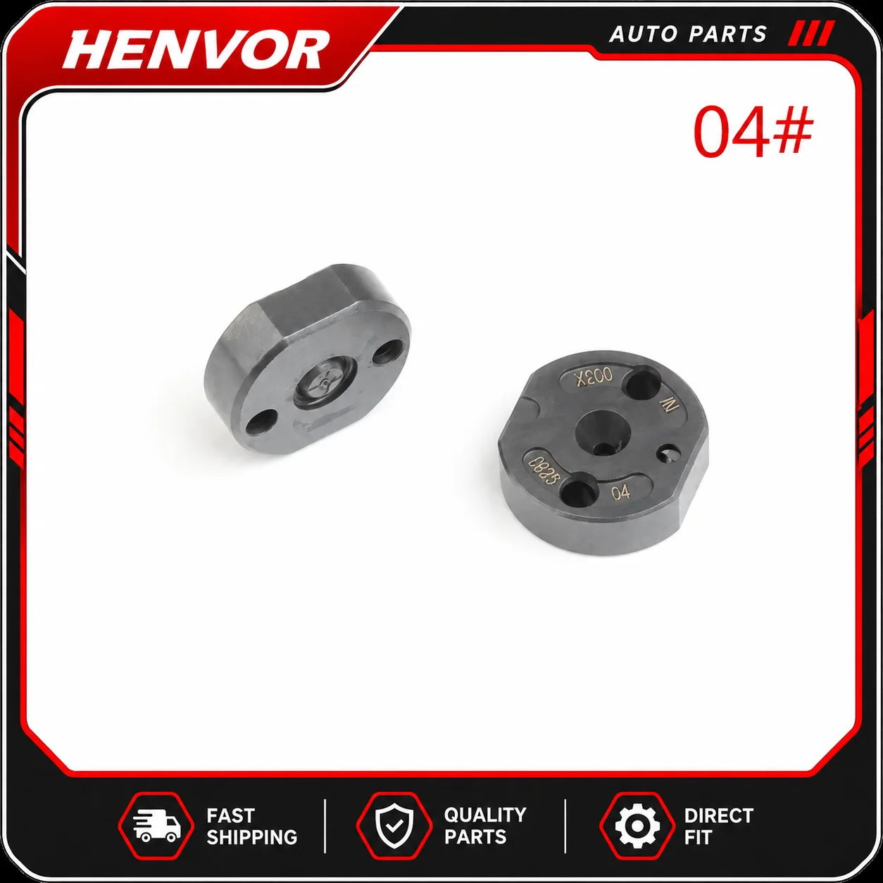 Фото Пластина с отверстием для системы Common Rail 04 #   Для дизельных форсунок 09500-503X/522X/595X/635X/659X/679X/785X/789X, детали топливной системы. №1