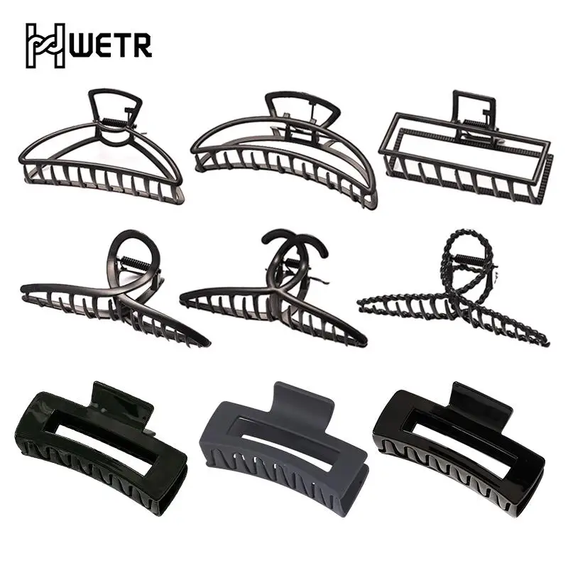 

Black Hair Claw Crab Ponytail Holder Clip Girls Metal Grabbing Headdress Elegant Hair Jewelry Ornament Accessory