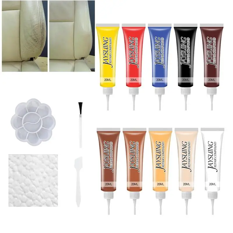 

Leather Couch Repair Kit 20ml Car Leather Repair Kit Leather Dye For Car Seat Vinyl Repair Kit For Furniture Leather Filler