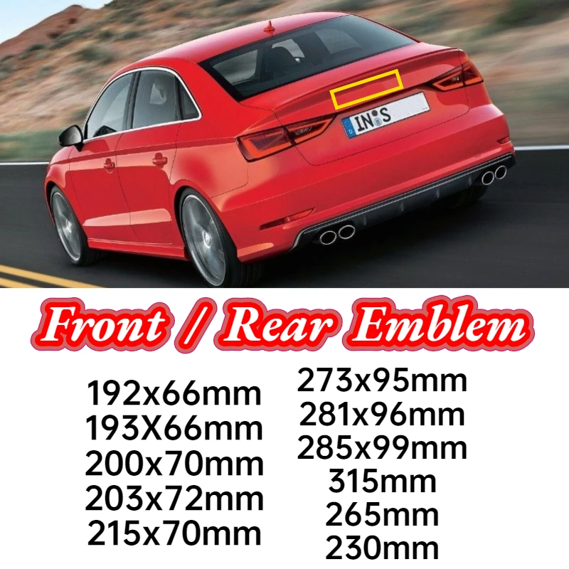 4 кольца ABS серебристый черный Автомобильный капот Передняя крышка гриль задний