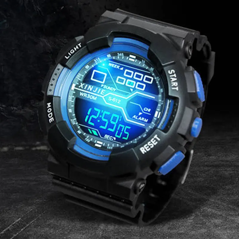 

Многофункциональные цифровые наручные часы с подсветкой, новые мужские электронные часы с механизмом, модные мужские часы