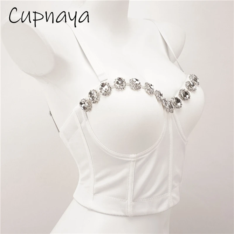 Cupnaya Блестящий женский короткий топ Мягкий корсет пуш-ап летний сексуальный