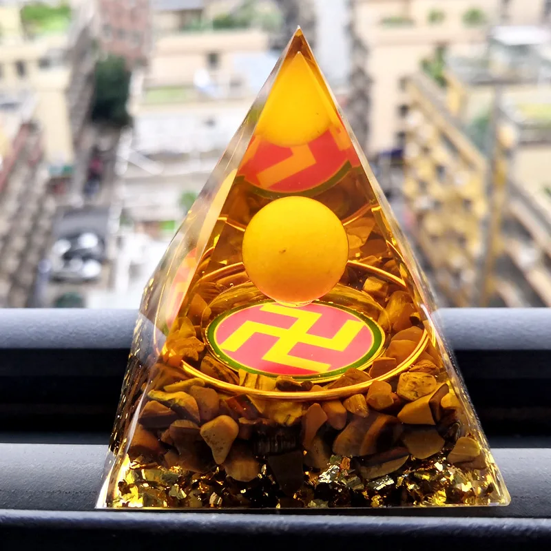 

Пирамида желтая Осенняя из полимерной серии, 6 см