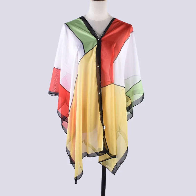 Модный летний шифоновый солнцезащитный женский шарф шаль с поясом