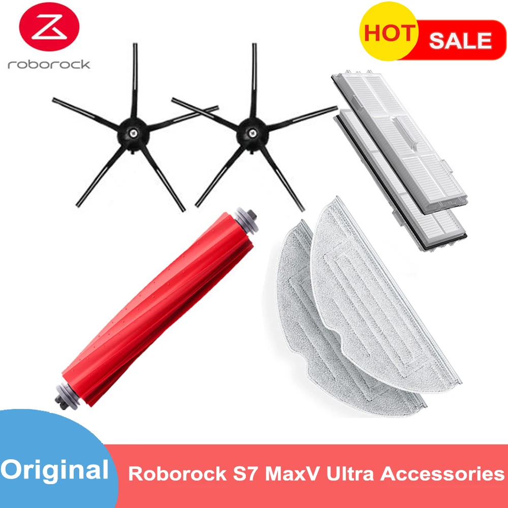 

Original Roborock S7 Maxv/Plus/Ultra Accessory Hepa Filter Main Brush Mop Side Brush Cloth Dust Bag Vacuum Cleaner Spare Parts