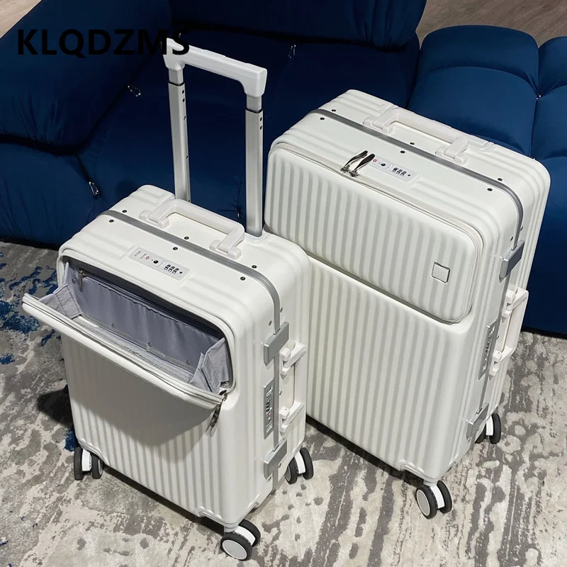 

KLQDZMS 20"22"24"26" Inch New Business Front-opening Laptop Trolley Suitcase Silent Universal Wheel Boarding Password Luggage