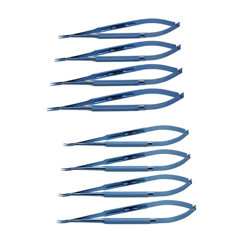 

12.5-18cm Titanium Alloy Needle Holder with Lock Straight Curved Ophthalmic Microsurgical Instrument