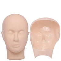 3d elastic silicone makeup practice mannequin head face skin eyebrow lips tattoo training blank model eyelashes extension supply