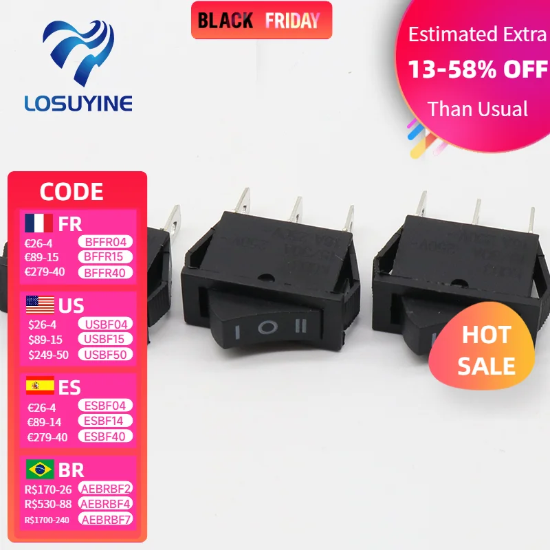 

5 шт. кулисные переключатели LOSUYINE SPDT 3 контакта