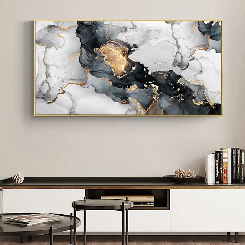 

Abstract Modern Canvas Poster Golden Black Wall Art Painting Nordic Posters and Prints Wall Pictures for Living room Home Decor