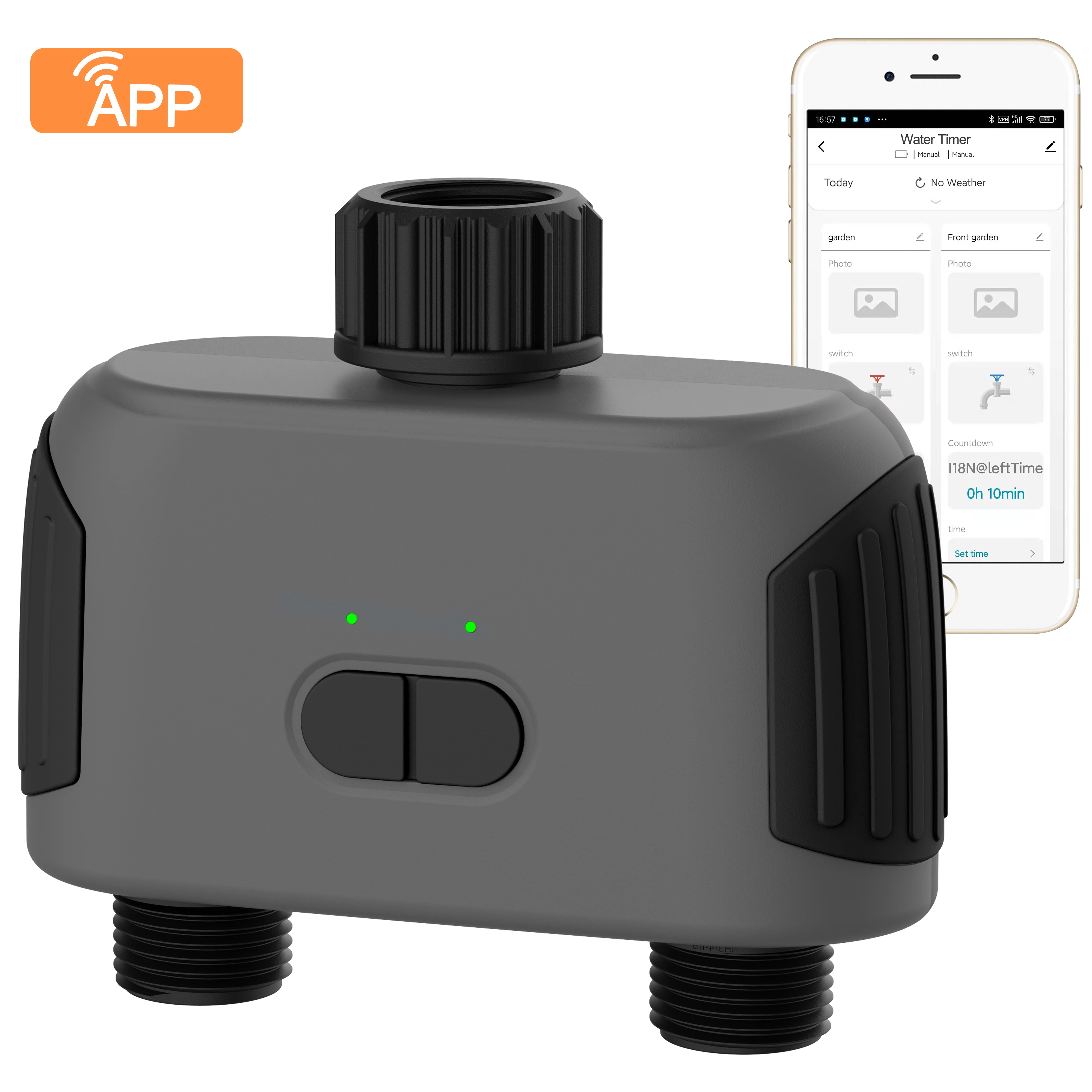 Smart Garden Watering Timer Bluetooth Automatic Drip Irrigation Controller Smart Water Valve Garden System Hub Required