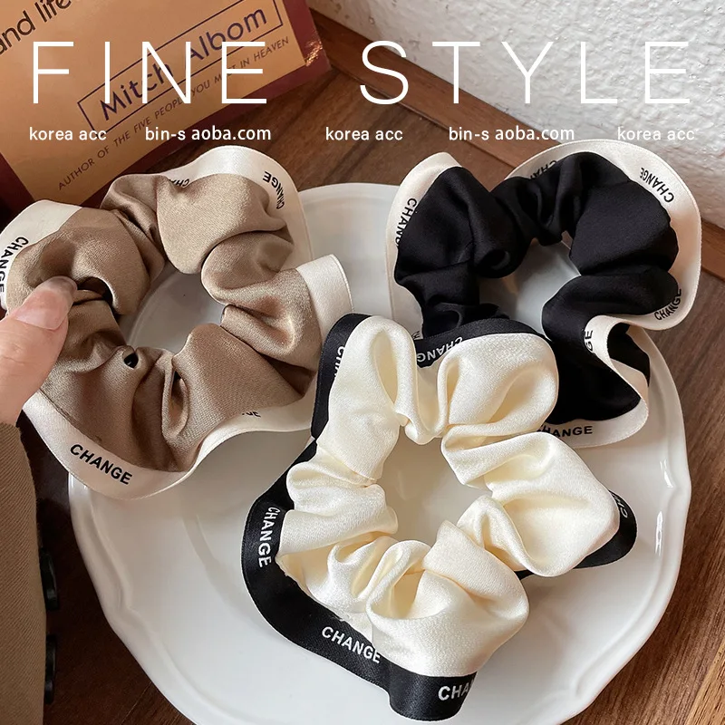

Korean Style Hair Rope Elegant Solid Color Hair Ring Letter Elastic Rubber Band Fashion Simple Hair Accessories Elastic HairBand