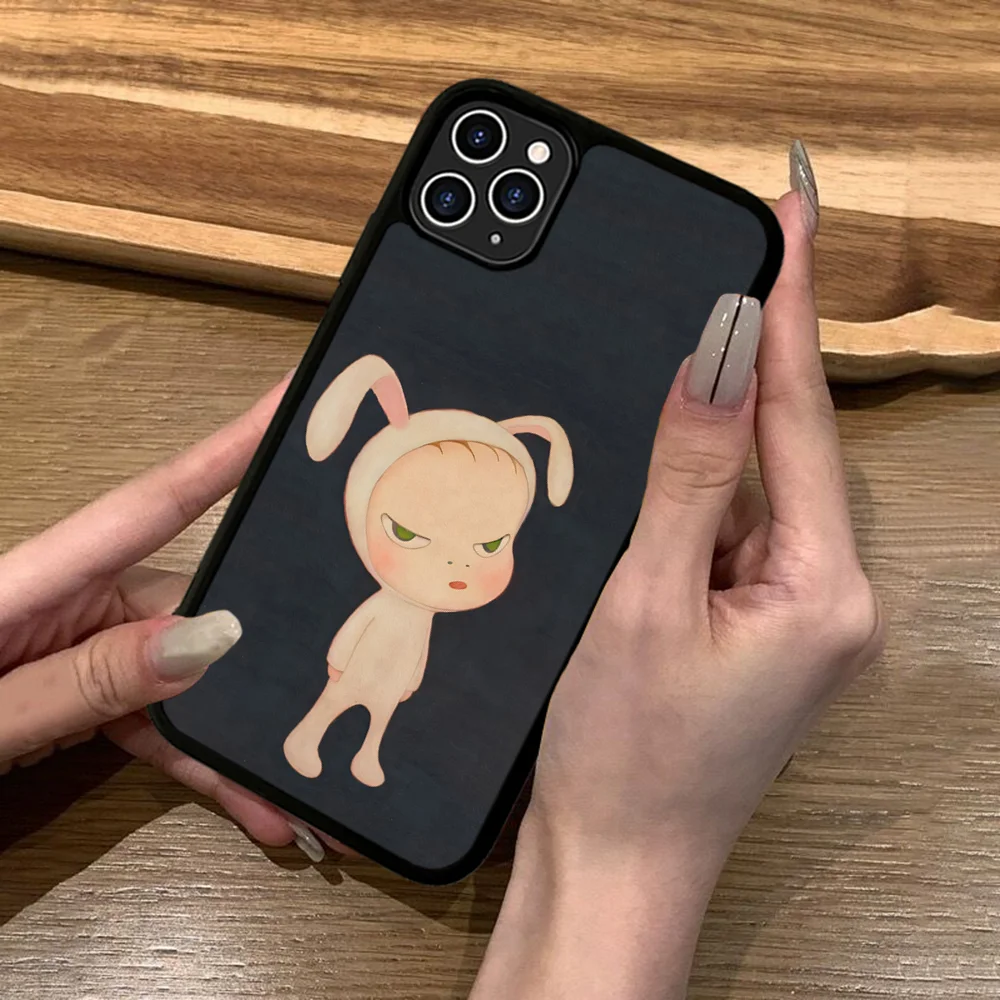 Yoshitomo Nara чехол для телефона силиконовый ПК + ТПУ IPhone 11 12 13 14 15 16 Plus Pro Max