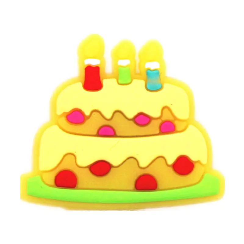 1pcs PVC Shoe Croc Charms Accessories Cherry Ice Cream Birthday Cake Shoe Decorations For Crocse Bracelet Kids Gifts ZJ07LI3