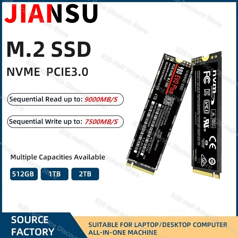 

M2 NVMe SSD High Speed 1TB 2TB M.2 PCIe 4.0 NVME Ssd Solid State Disk Hard Drive 4tb ssd nvme m2 7500mb/s for Laptop&Desktop ps5