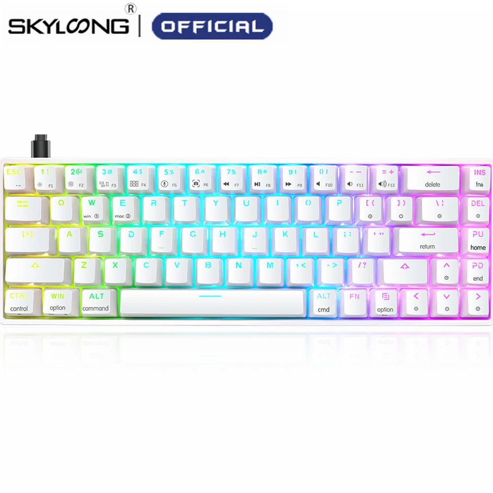 Беспроводная Механическая Bluetooth клавиатура SKYLOONG GK68S 65%, 68 клавиш, оптическая, популярная, заменяемая, игровая клавиатура для игрового стола SK68S