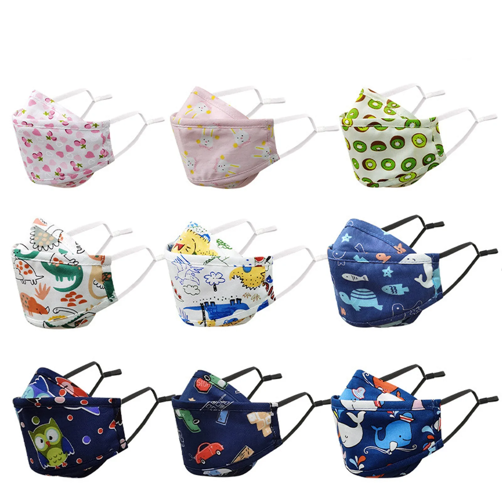 

Детские Маски для рта Моющиеся Многоразовые регулируемые Маски Детские Маски мультяшная Пылезащитная маска для рта хлопковые Маски для ко...