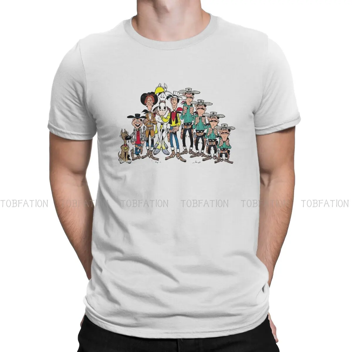 

Футболка мужская с надписью «Счастливое приключение люка и Романтика»