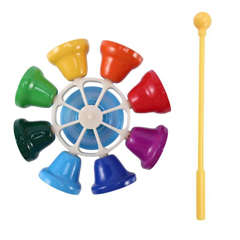 

Orff Percussion Instrument Children's Educational Toys 8-Tone Rotating Bell Belt Percussion Stick Set