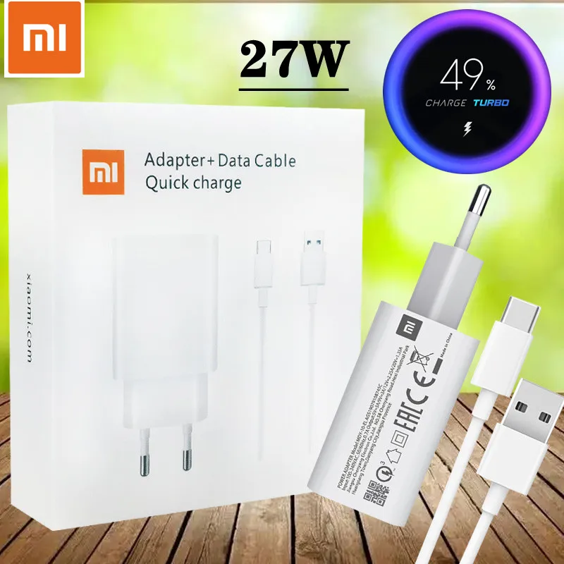 

Mi Turbo Charge Xiaomi Fast Charger Original 27W Quick Adapter Usb Type C Cable For Mi 9 8 SE 9T pro Redmi Note 7 K20 Pro