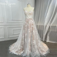real boho wedding dresses for women 2022 straps backless a line lace sexy bride dress beach bridal gowns vestido de noiva
