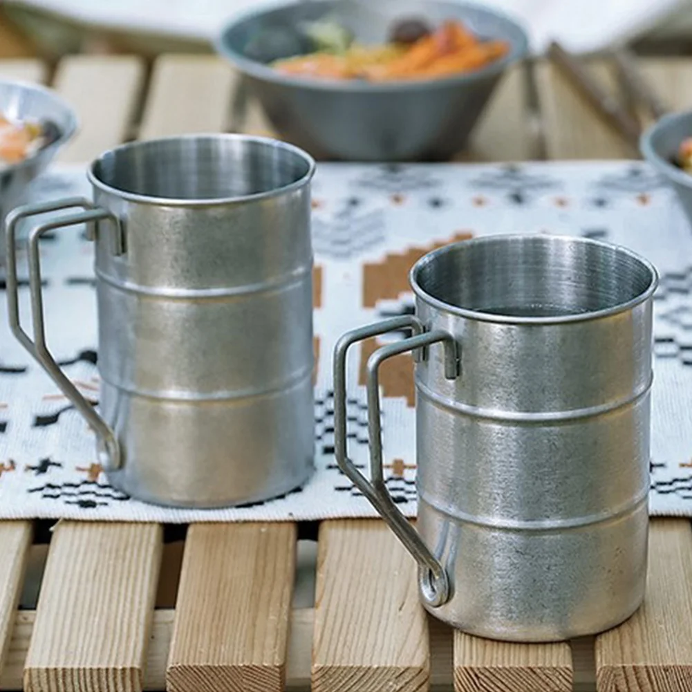 

Кружка для напитков из нержавеющей стали, ретро-кружка для барбекю, семейная кружка, кружка для чая, портативная уличная дорожная кружка