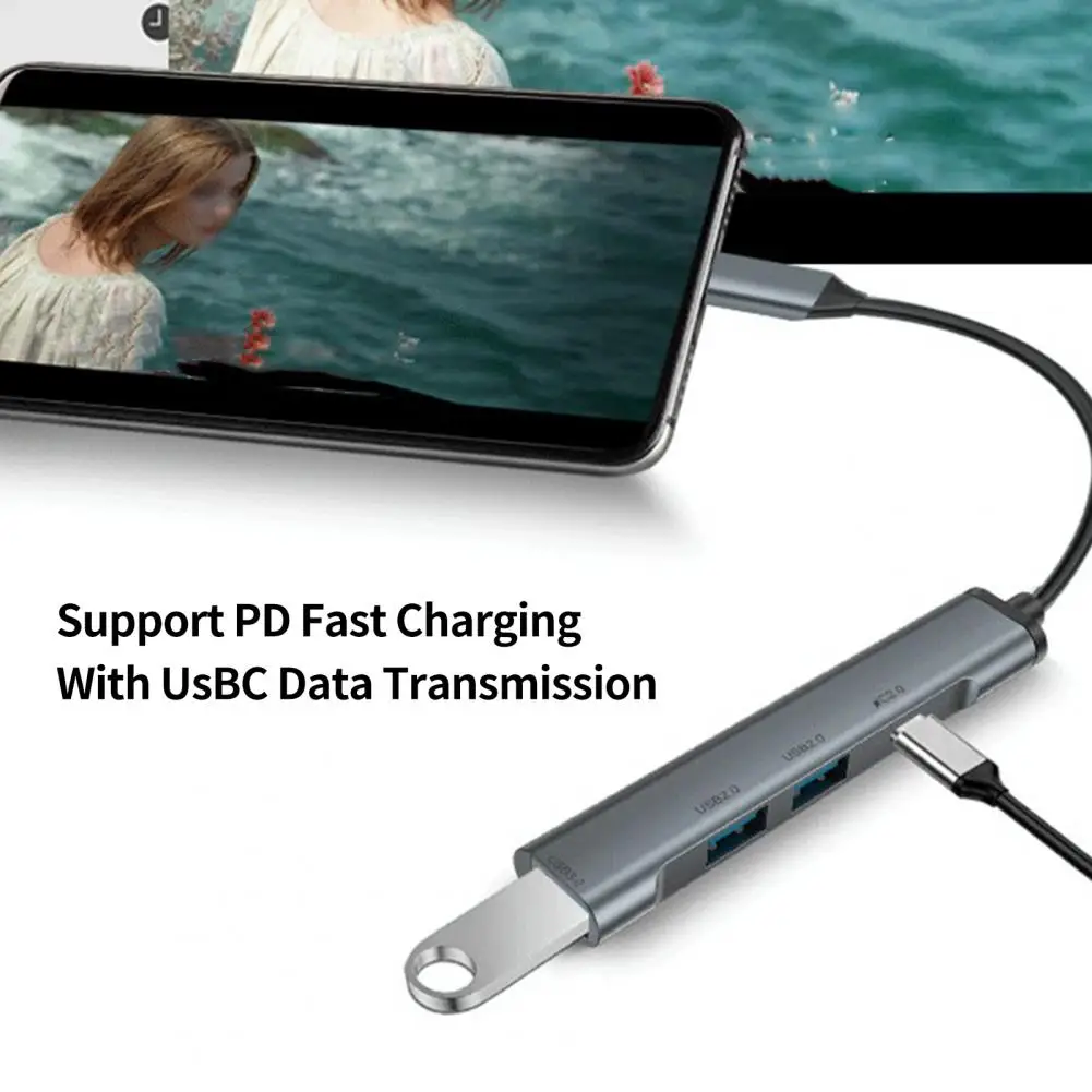 

Практичная компактная док-станция из алюминиевого сплава с 4 портами USB 2,0 3,0 адаптер для зарядки компьютерные аксессуары