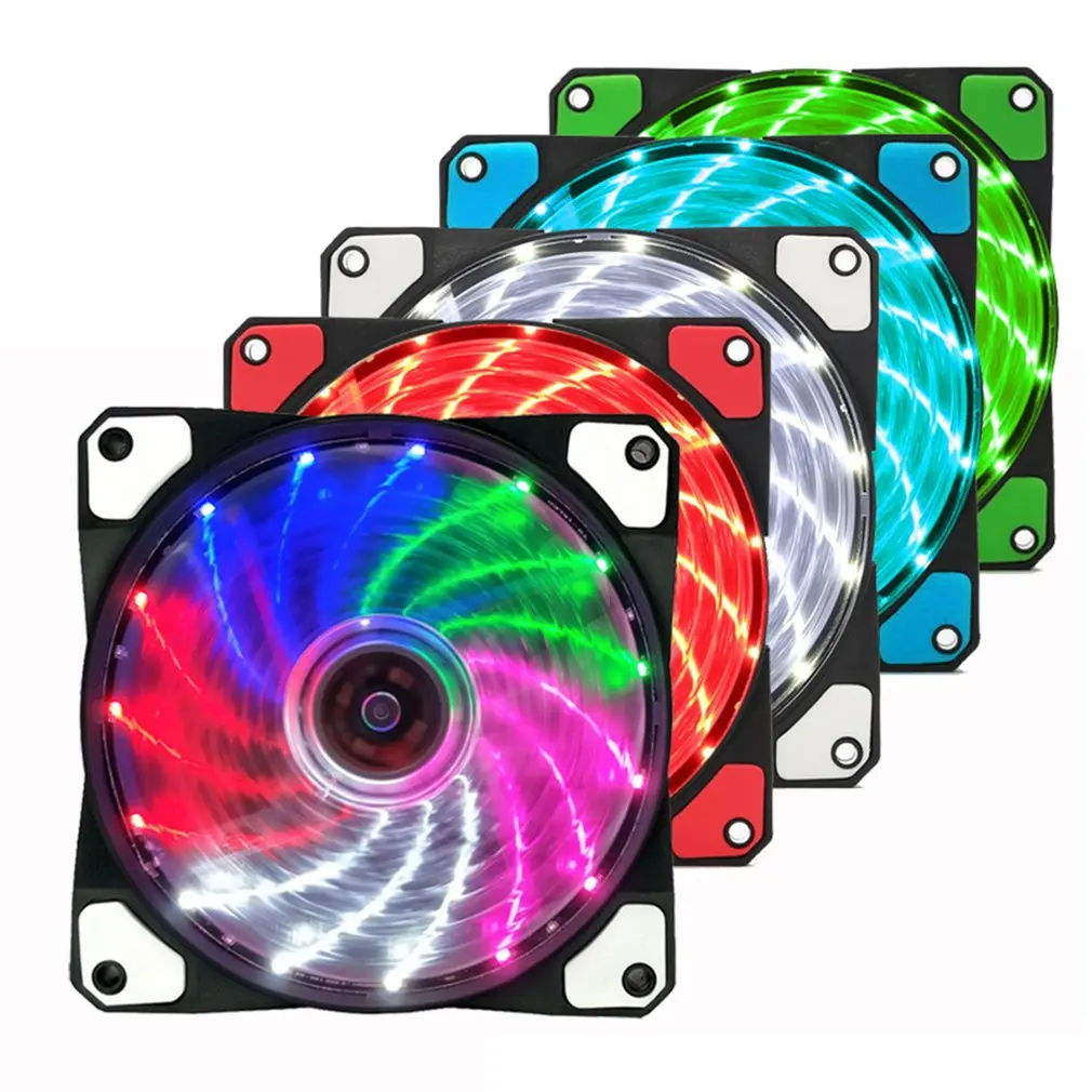 5pcs 120mm  RGB PC Computer Ultra Silent LED Cooling Fan Radiator  12V Computer Fan DC Heat Dissipation Applicable to gtx1060