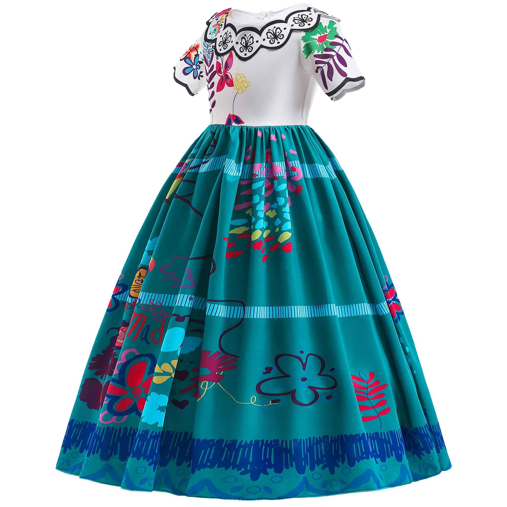 Цветочный белый женский костюм для карнавала женское платье принцессы на день