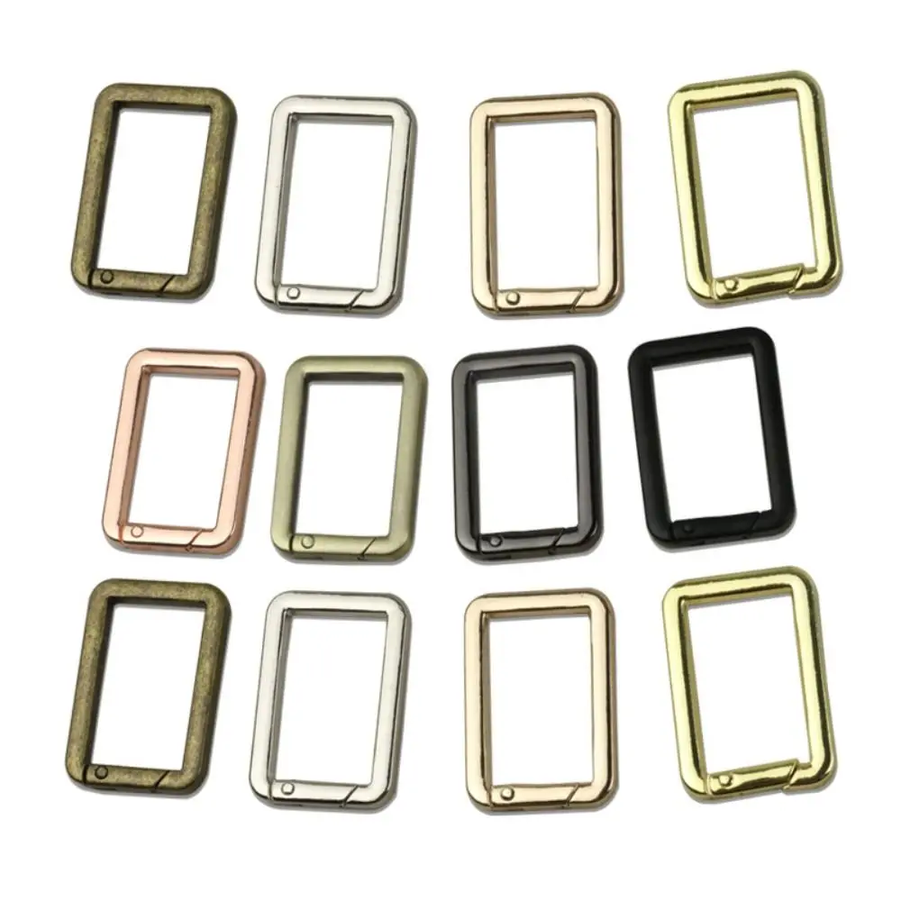 

Zinc Alloy Plated Gate Buckle High Quality Multicolors 32*19mm Spring Square Ring Snap Hooks Outdoor Tool