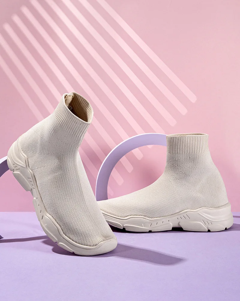 Women's Boots Autumn Winter Ankle Sock Boots Female Slip On Platform Casual Shoes High Quality Fashion Sports Size 35-42