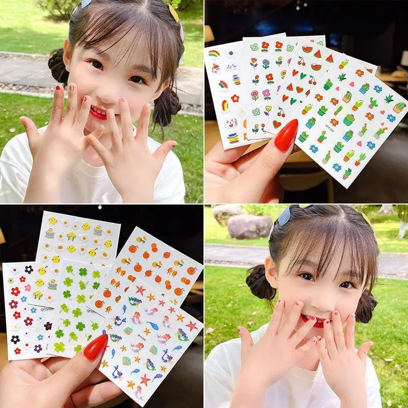 

New Children's Nail Sticker Baby Fruit Flower Character Cartoon Nail Patch Waterproof, Non-toxic and Lasting Safety Sticker
