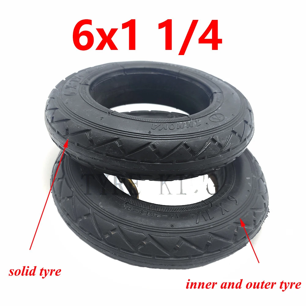 

High Quality 6 Inch Tyre 6x1 1/4 Solid Tyre 6*1 1/4 Inner and Outer Tire for Folding Bicycle Mini Surfing Electric Scooter Parts