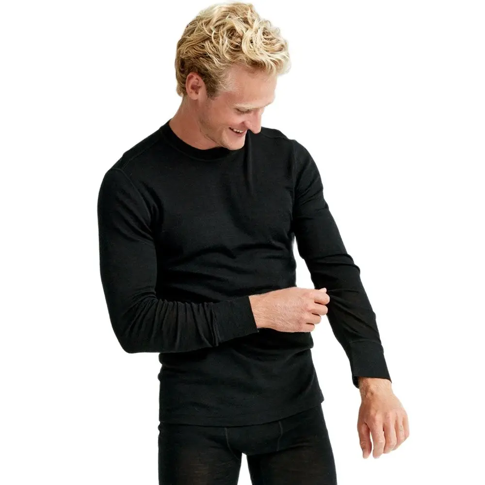 

Термобелье мужское из шерсти мериноса, Классическая Легкая рубашка с коротким рукавом, спортивный Быстросохнущий длинный слой из шерсти мериноса, дышащая основа