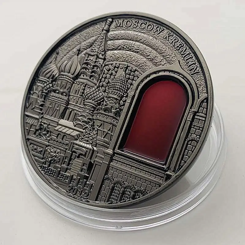 

Памятная медаль из древнего серебра и никеля в стиле архитектуры палильского Кремля, 40 мм, 2012