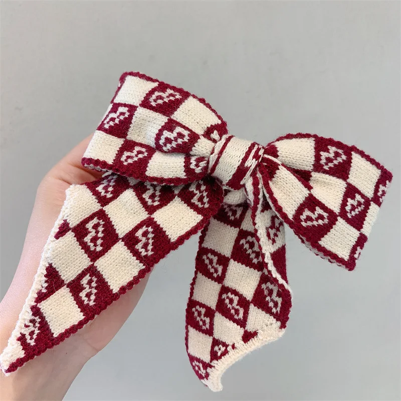 Заколка для волос из кашемира в британскую полоску английская лента женский