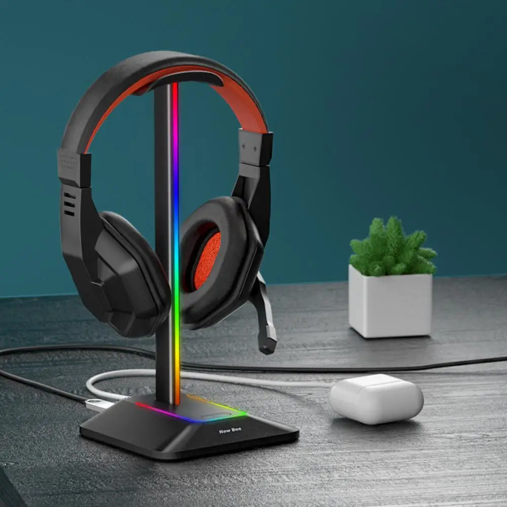 Держатель для наушников RGB usb 2 0 стойка с креплением на голову нескользящая