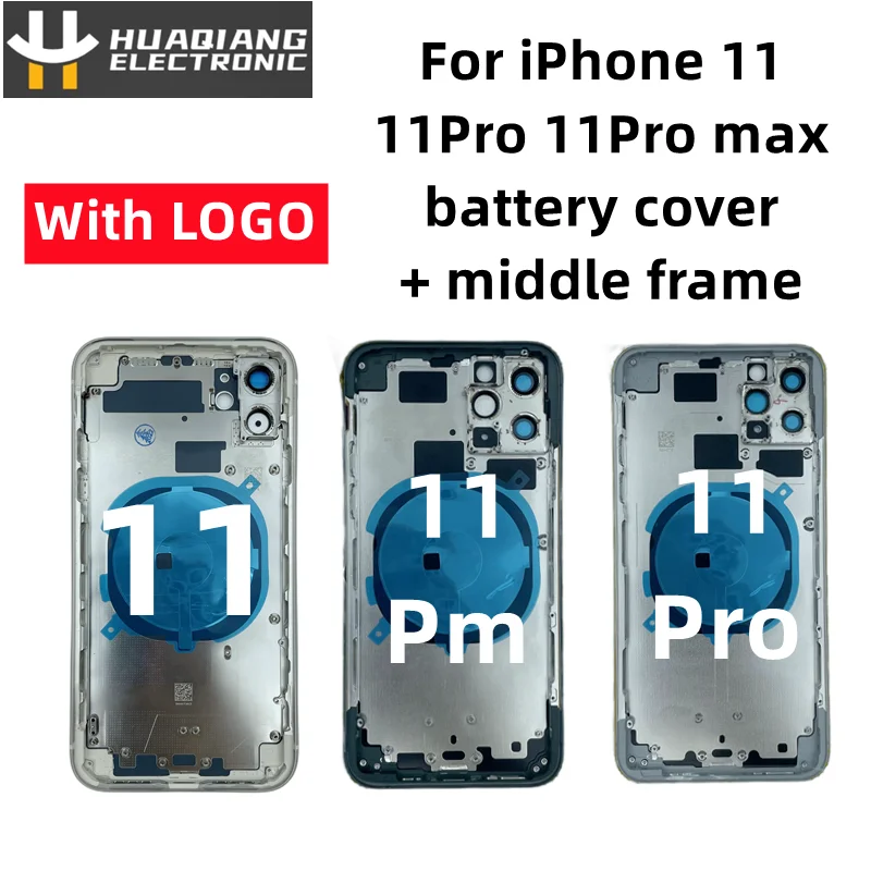 Reemplazo del chasis del marco medio trasero para iPhone 11 Pro Max, carcasa de montaje de batería, funda de tarjeta Sim, piezas de llave lateral