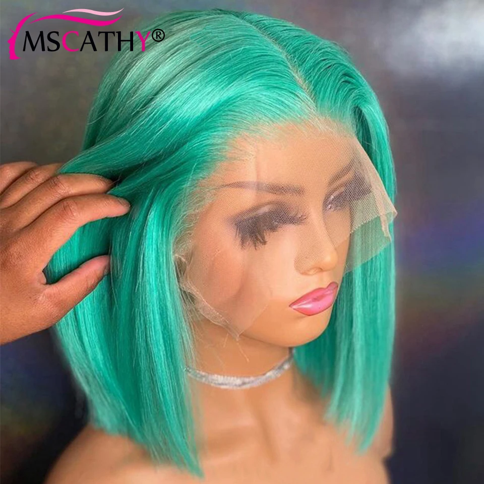 Red 99J Bob Wig 613 Blonde Lace Front Human Hair Wig Purple Grey Green Colored Short Bob HD Lace Frontal Wigs For Women Prepluck