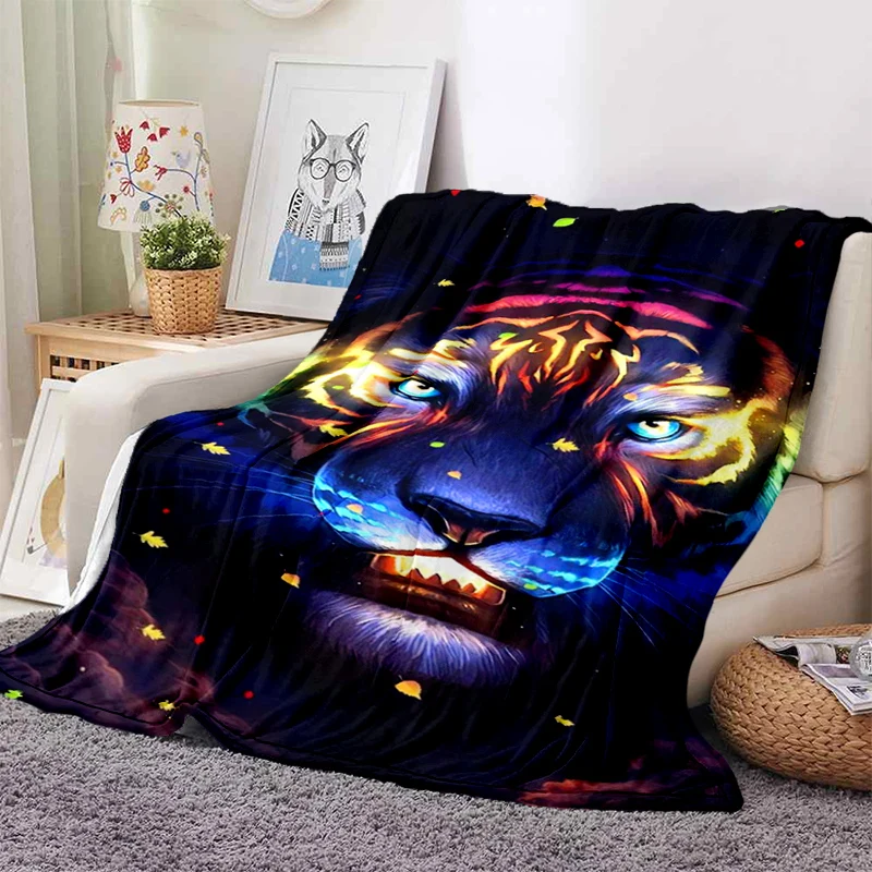 

3D Cool Black Gold Tiger Quilt Travel Bedding Flannel Throw Blanket Bedspread for Bed Couch Sofa Birthday Gifts Blanket Couch