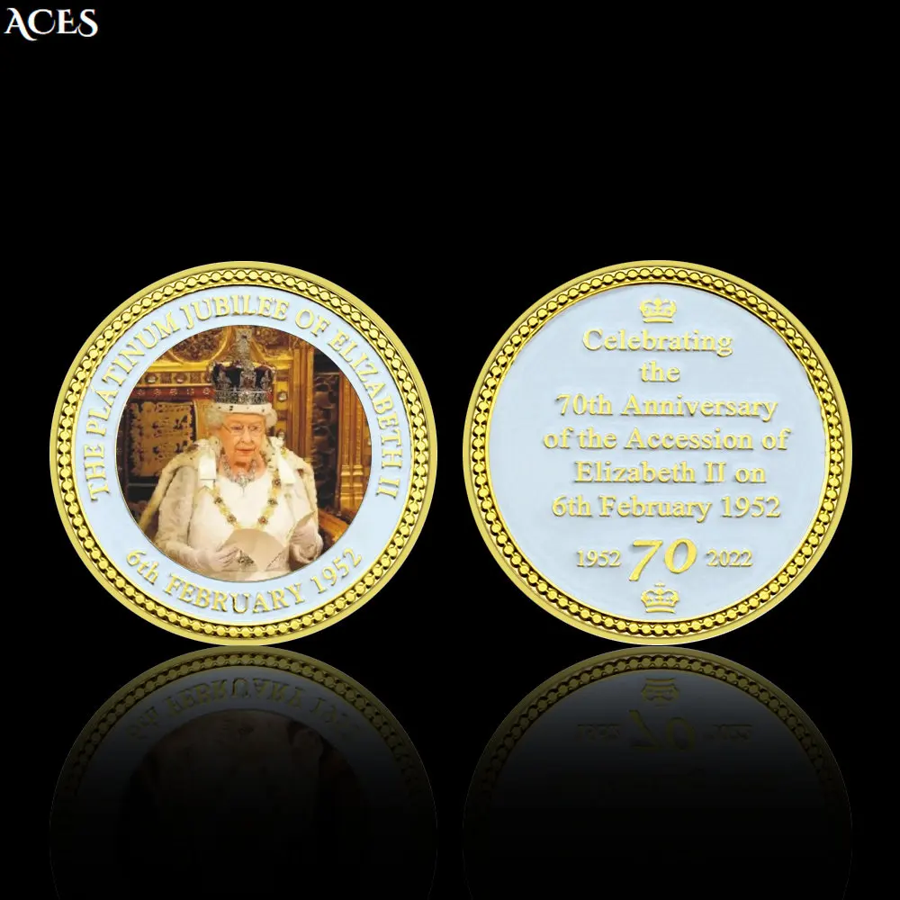 

Elegant Queen of England GOLD Coin Collectibles The Great Elizabeth II Commemorative Coin In Capsule Metal Ornament Souvenir
