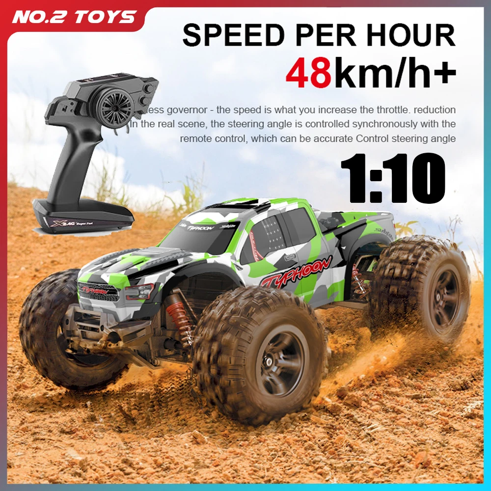 

1:10 4WD Rc Car 2.4Ghz Remote Control Car 48KM/H High Speed Big Feet Waterproof Car Off Road Monster Radio Control Car Model Toy
