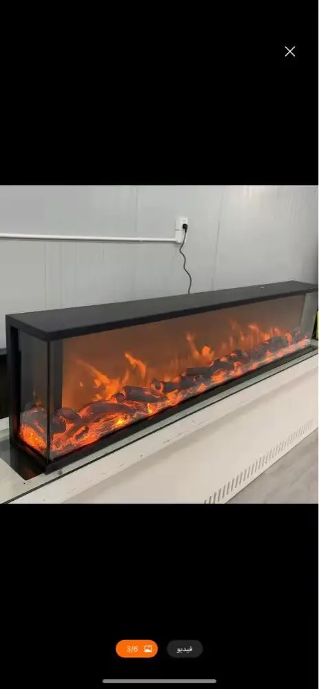 Индивидуальный 2000x300x400 мм 3-сторонний вид Огонь Электрический камин включает