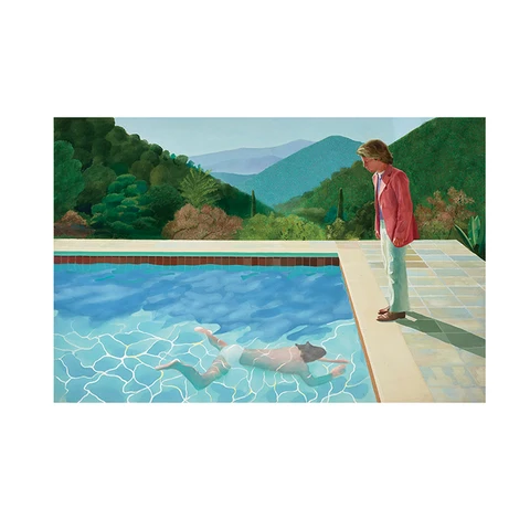 Дэвид хокни (бассейн с двумя фигурами), холст, живопись, плакаты, принты, квадраты, Настенная картина для гостиной, домашний декор, без рамки