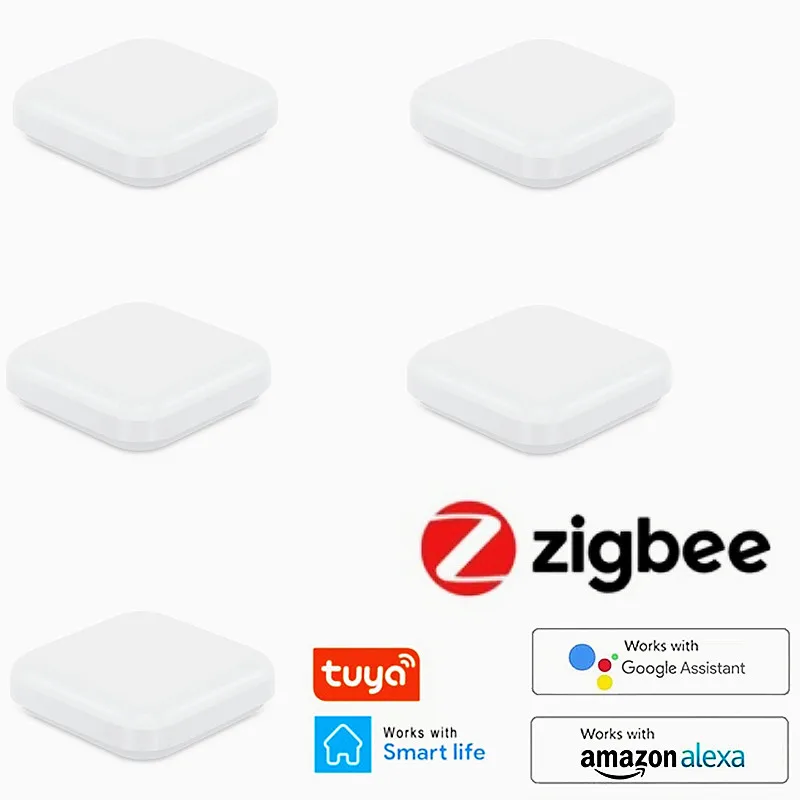 

5PCS ZigBee Smart Gateway Hub,Smart Home Bridge Sensors Remote Control Work With Smart Life Voice Work With Alexa Google Home